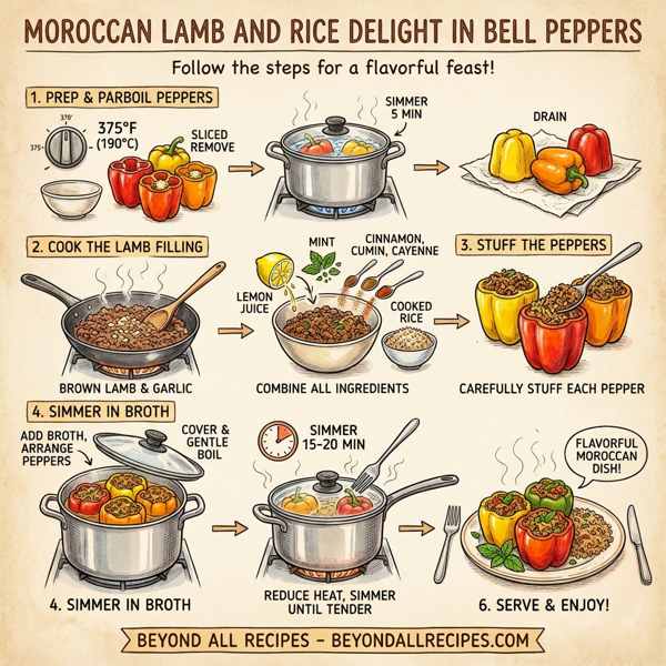 Moroccan Lamb and Rice Delight in Bell Peppers instructions