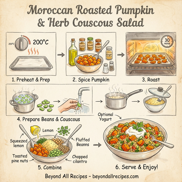 Moroccan Roasted Pumpkin & Herb Couscous Salad instructions