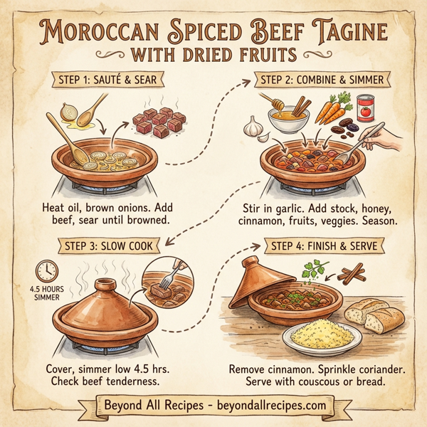 Moroccan Spiced Beef Tagine with Dried Fruits instructions