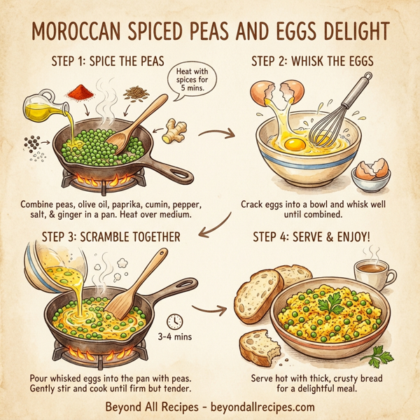 Moroccan Spiced Peas and Eggs Delight instructions