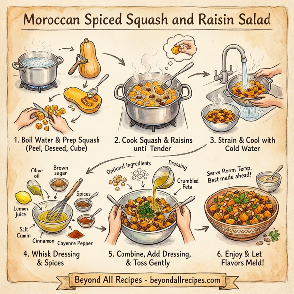Moroccan Spiced Squash and Raisin Salad instructions