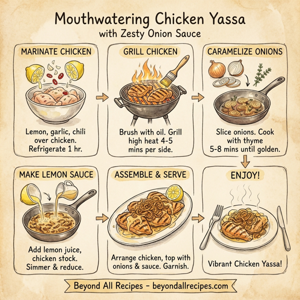 Mouthwatering Chicken Yassa with Zesty Onion Sauce instructions