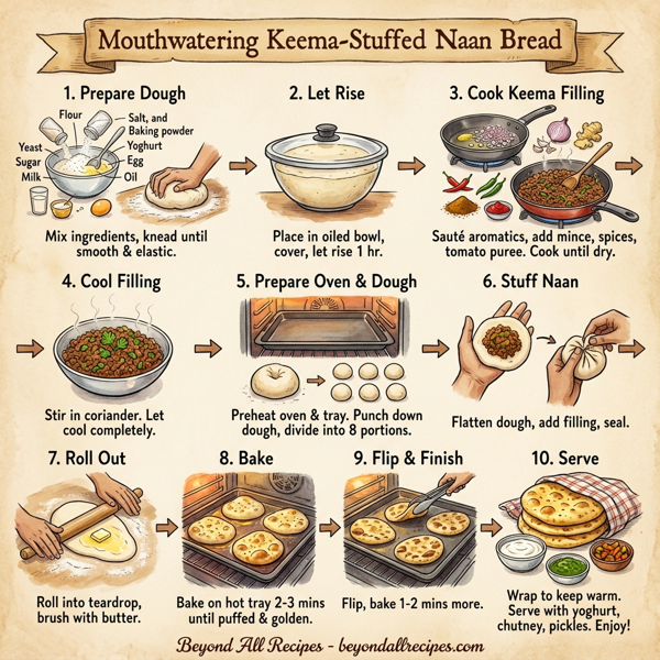 Mouthwatering Keema-Stuffed Naan Bread instructions