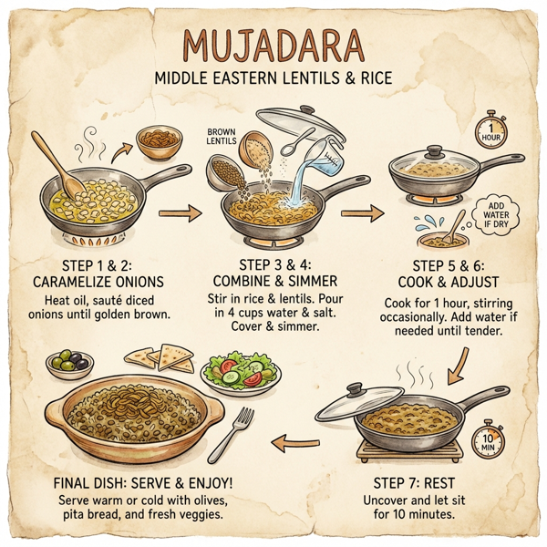 Mujadara: Middle Eastern Lentils and Rice instructions