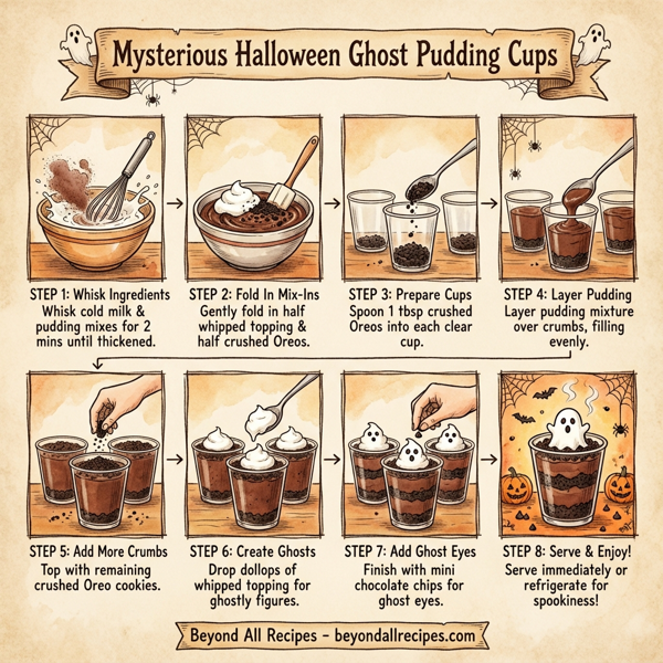 Mysterious Halloween Ghost Pudding Cups instructions
