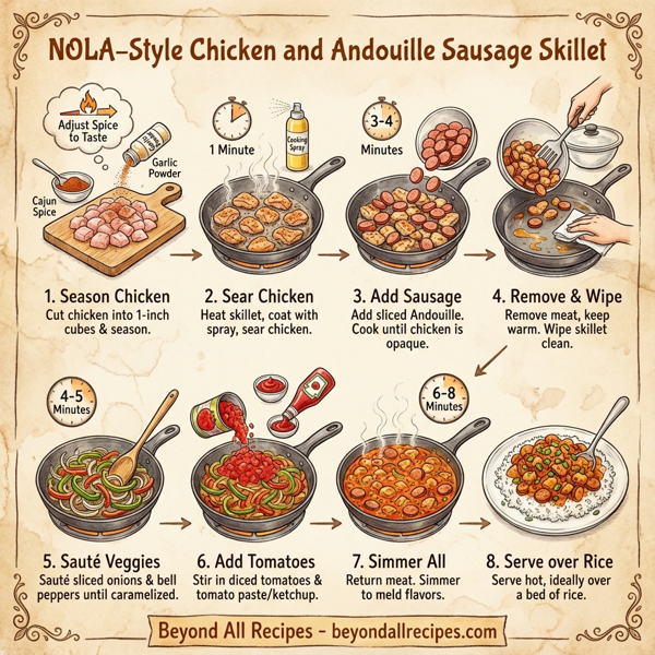 NOLA-Style Chicken and Andouille Sausage Skillet instructions