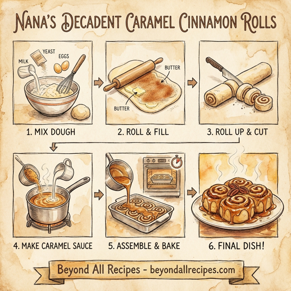 Nana's Decadent Caramel Cinnamon Rolls instructions