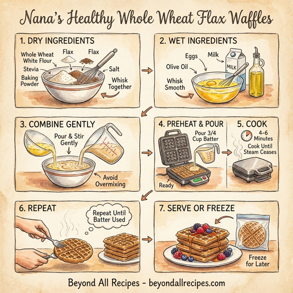 Nana’s Healthy Whole Wheat Flax Waffles instructions