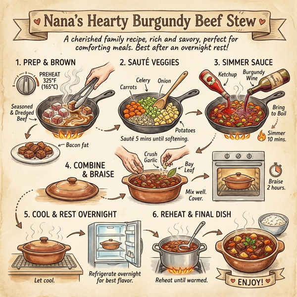 Nana's Hearty Burgundy Beef Stew instructions