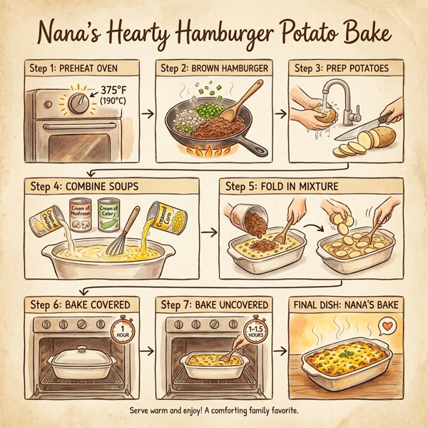 Nana's Hearty Hamburger Potato Bake instructions