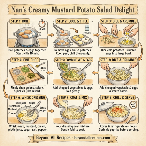 Nan's Creamy Mustard Potato Salad Delight instructions