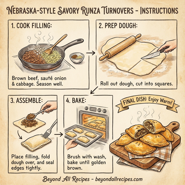 Nebraska-style Savory Runza Turnovers instructions