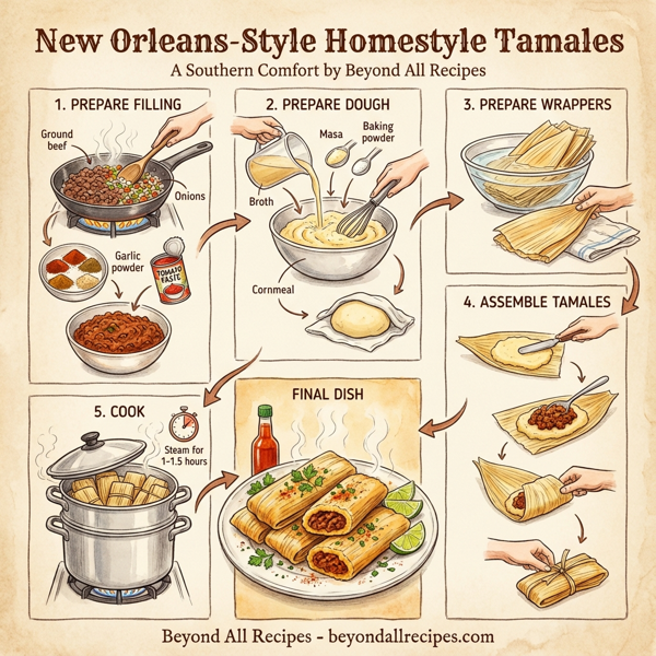 New Orleans-Style Homestyle Tamales instructions