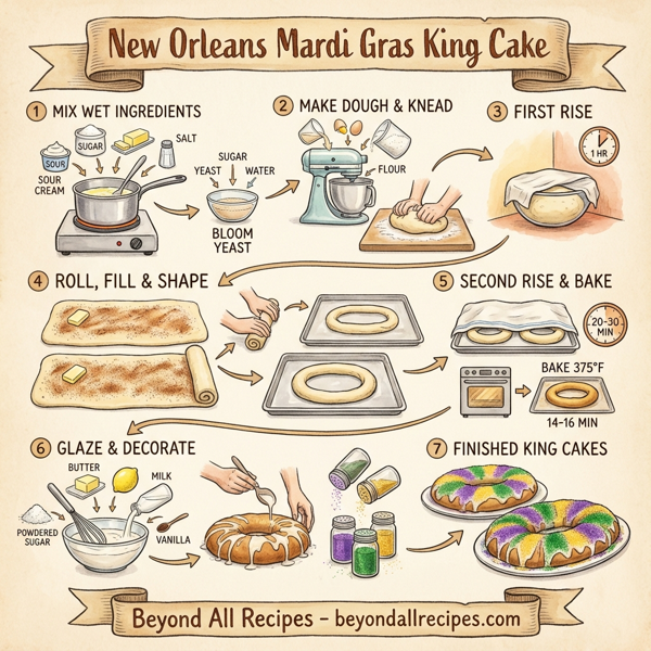 New Orleans Mardi Gras King Cake instructions