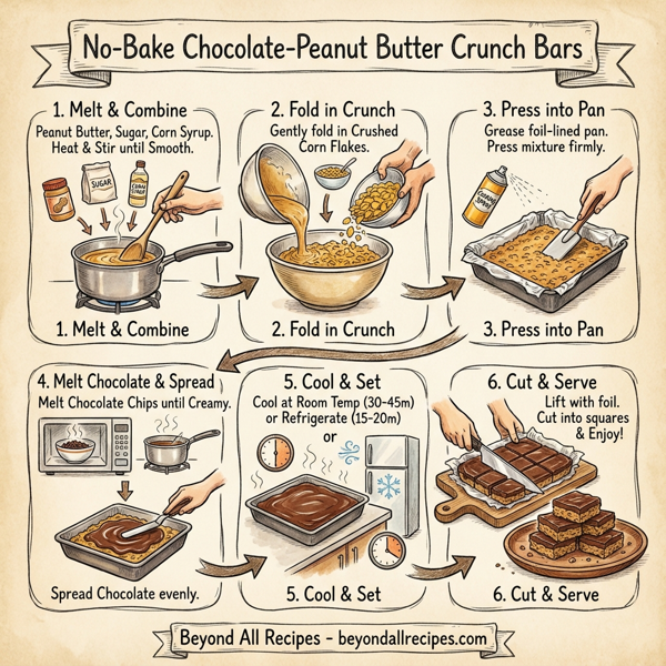 No-Bake Chocolate-Peanut Butter Crunch Bars instructions