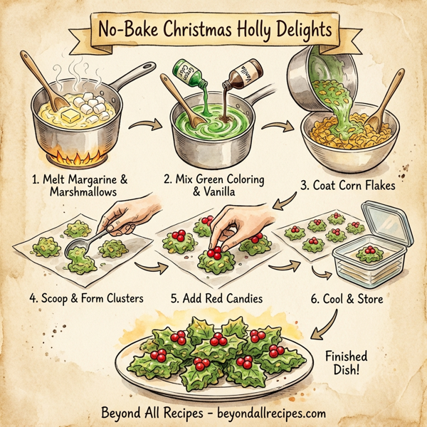 No-Bake Christmas Holly Delights instructions