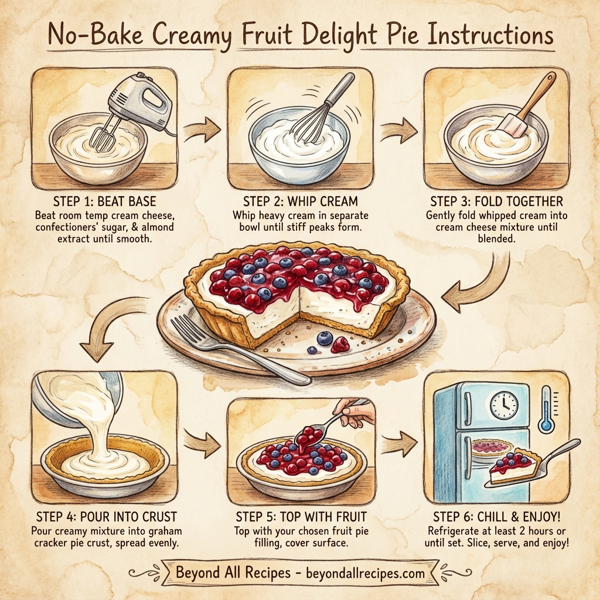No-Bake Creamy Fruit Delight Pie instructions