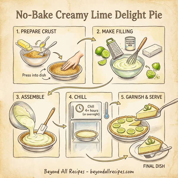 No-Bake Creamy Lime Delight Pie instructions