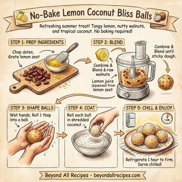 No-Bake Lemon Coconut Bliss Balls instructions