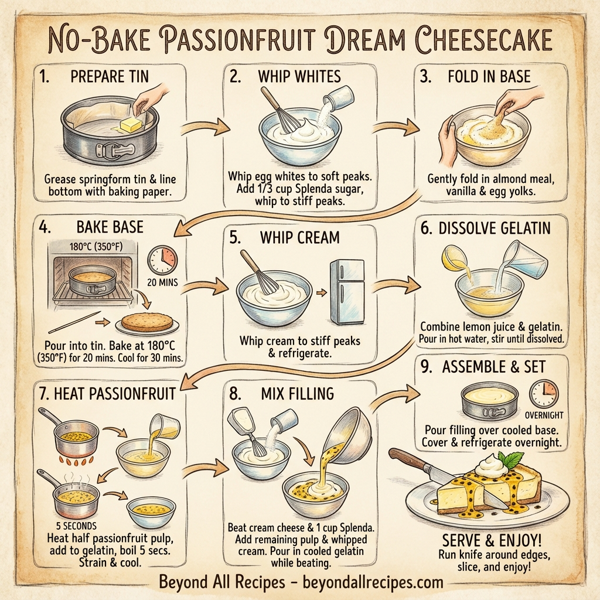 No-Bake Passionfruit Dream Cheesecake instructions
