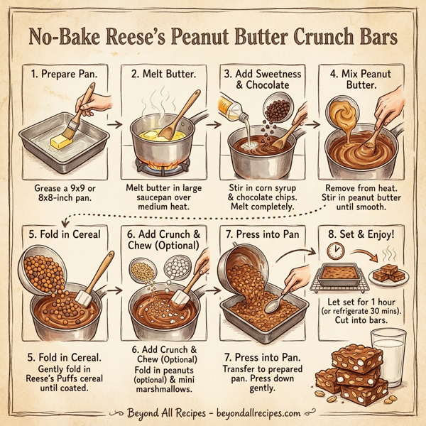 No-Bake Reese's Peanut Butter Crunch Bars instructions