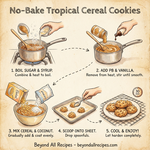 No-Bake Tropical Cereal Cookies instructions
