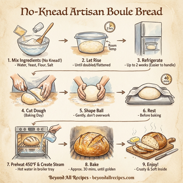 No-Knead Artisan Boule Bread instructions