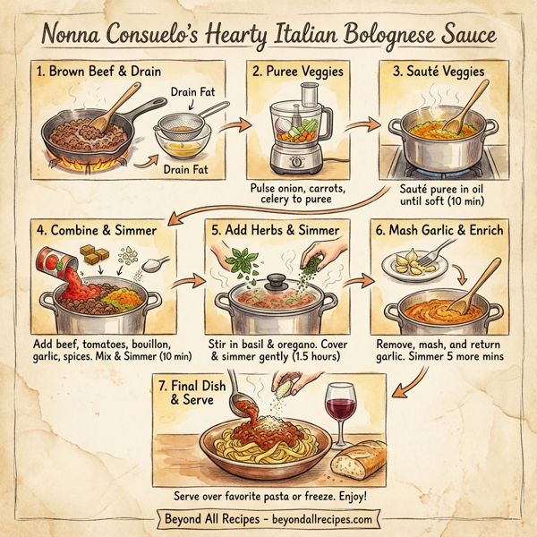 Nonna Consuelo's Hearty Italian Bolognese Sauce instructions