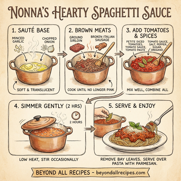 Nonna's Hearty Spaghetti Sauce instructions