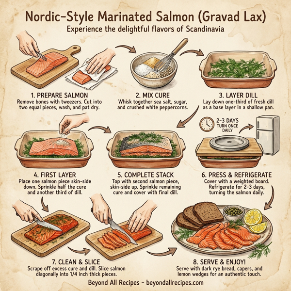 Nordic-Style Marinated Salmon (Gravad Lax) instructions