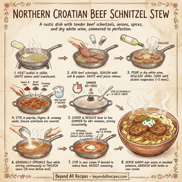 Northern Croatian Beef Schnitzel Stew instructions
