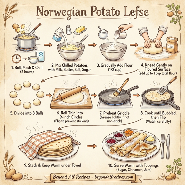 Norwegian Potato Lefse instructions
