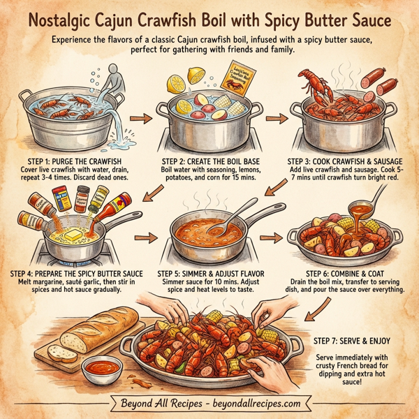 Nostalgic Cajun Crawfish Boil with Spicy Butter Sauce instructions