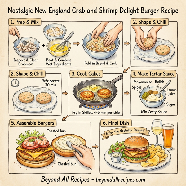 Nostalgic New England Crab and Shrimp Delight Burger instructions