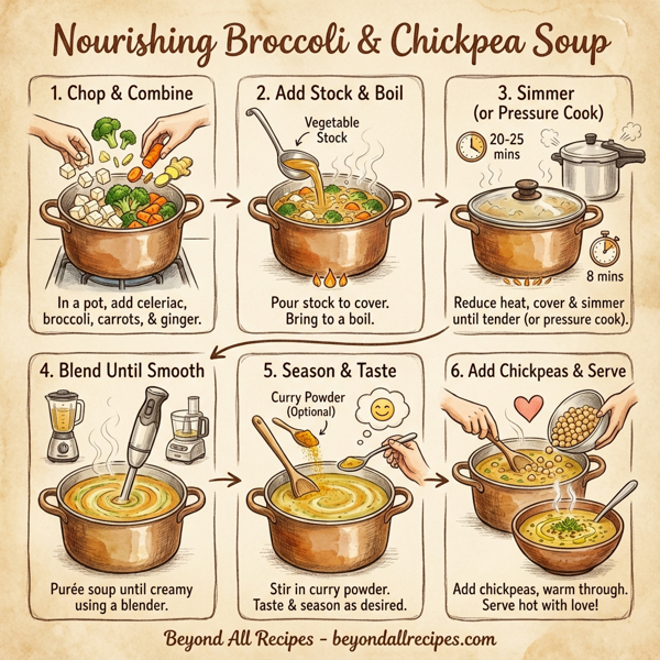 Nourishing Broccoli & Chickpea Soup with Root Vegetables instructions