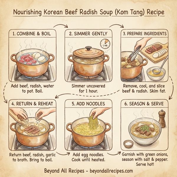 Nourishing Korean Beef Radish Soup (Kom Tang) instructions