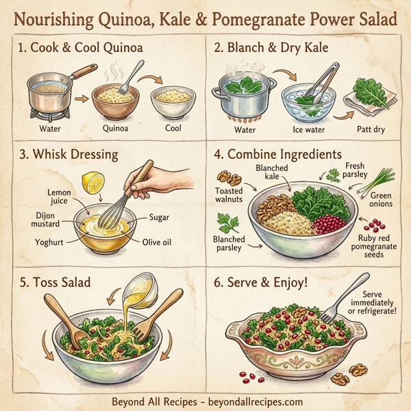 Nourishing Quinoa, Kale & Pomegranate Power Salad instructions