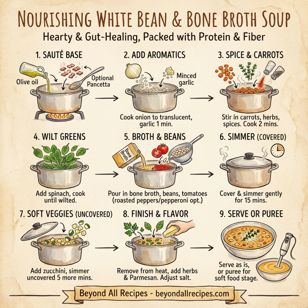 Nourishing White Bean and Bone Broth Soup with Vegetables instructions