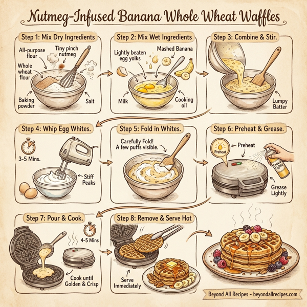 Nutmeg-Infused Banana Whole Wheat Waffles instructions