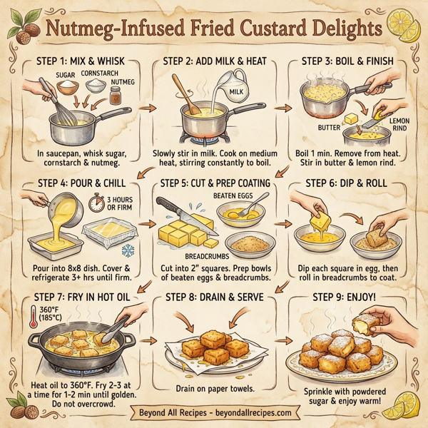 Nutmeg-Infused Fried Custard Delights instructions