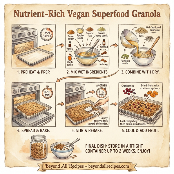 Nutrient-Rich Vegan Superfood Granola instructions