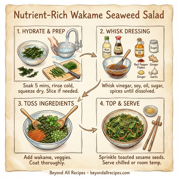 Nutrient-Rich Wakame Seaweed Salad instructions