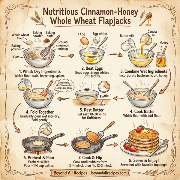 Nutritious Cinnamon-Honey Whole Wheat Flapjacks instructions
