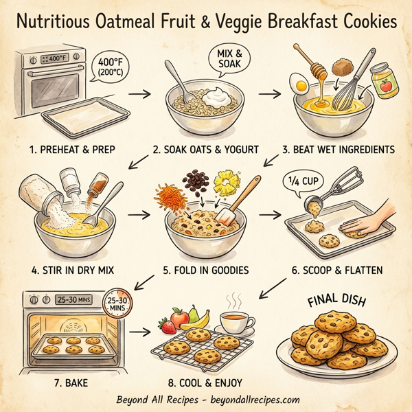Nutritious Oatmeal Fruit & Veggie Breakfast Cookies instructions