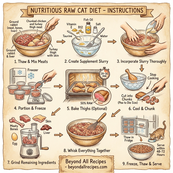 Nutritious Raw Cat Diet instructions