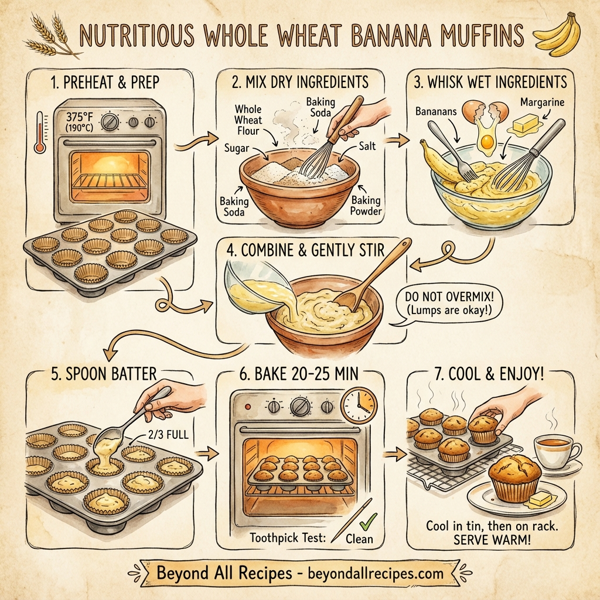 Nutritious Whole Wheat Banana Muffins instructions