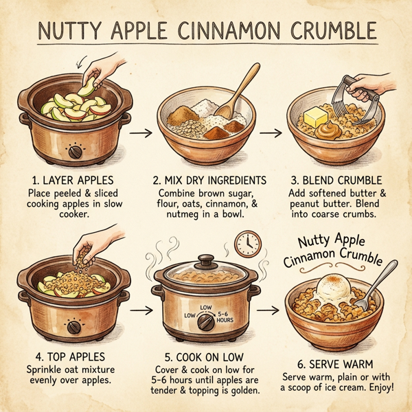 Nutty Apple Cinnamon Crumble instructions