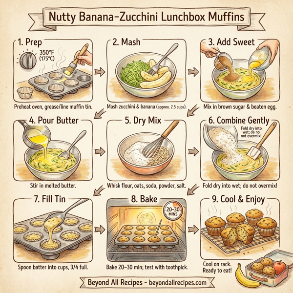 Nutty Banana-Zucchini Lunchbox Muffins instructions