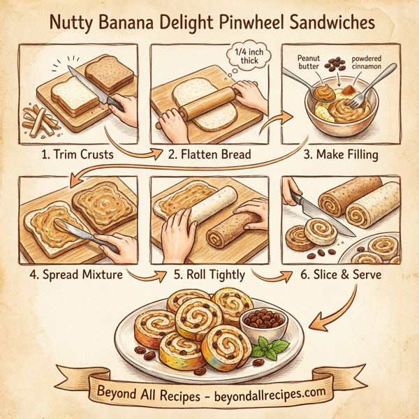 Nutty Banana Delight Pinwheel Sandwiches instructions