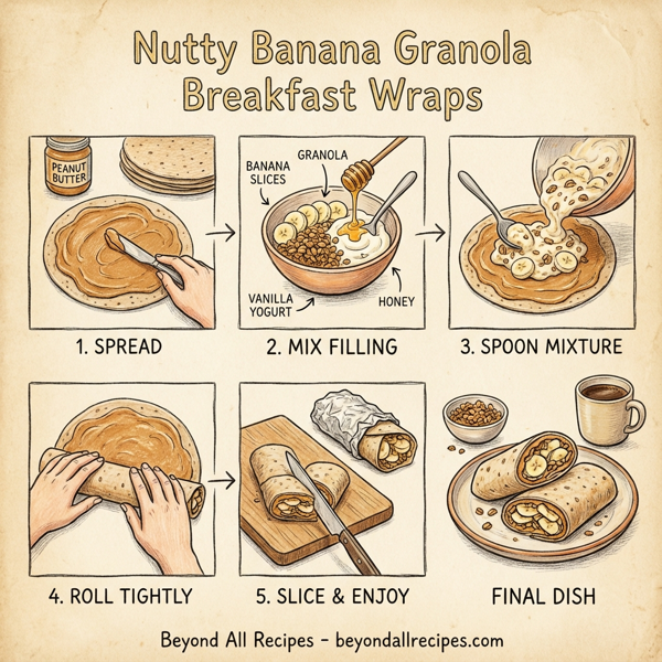 Nutty Banana Granola Breakfast Wraps instructions